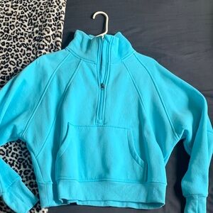 Women's Aqua Half-Zip Fleece Pullover